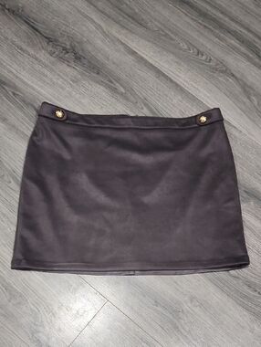 White House Black Market Faux Charcoal Mini Skirt